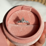 anillo plata con moissanita corte kite