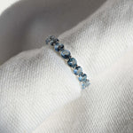 anillo zirconia azul en plata 925