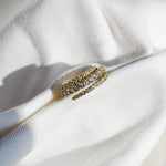 anillos de espiral dorado con plata 925 y zirconias