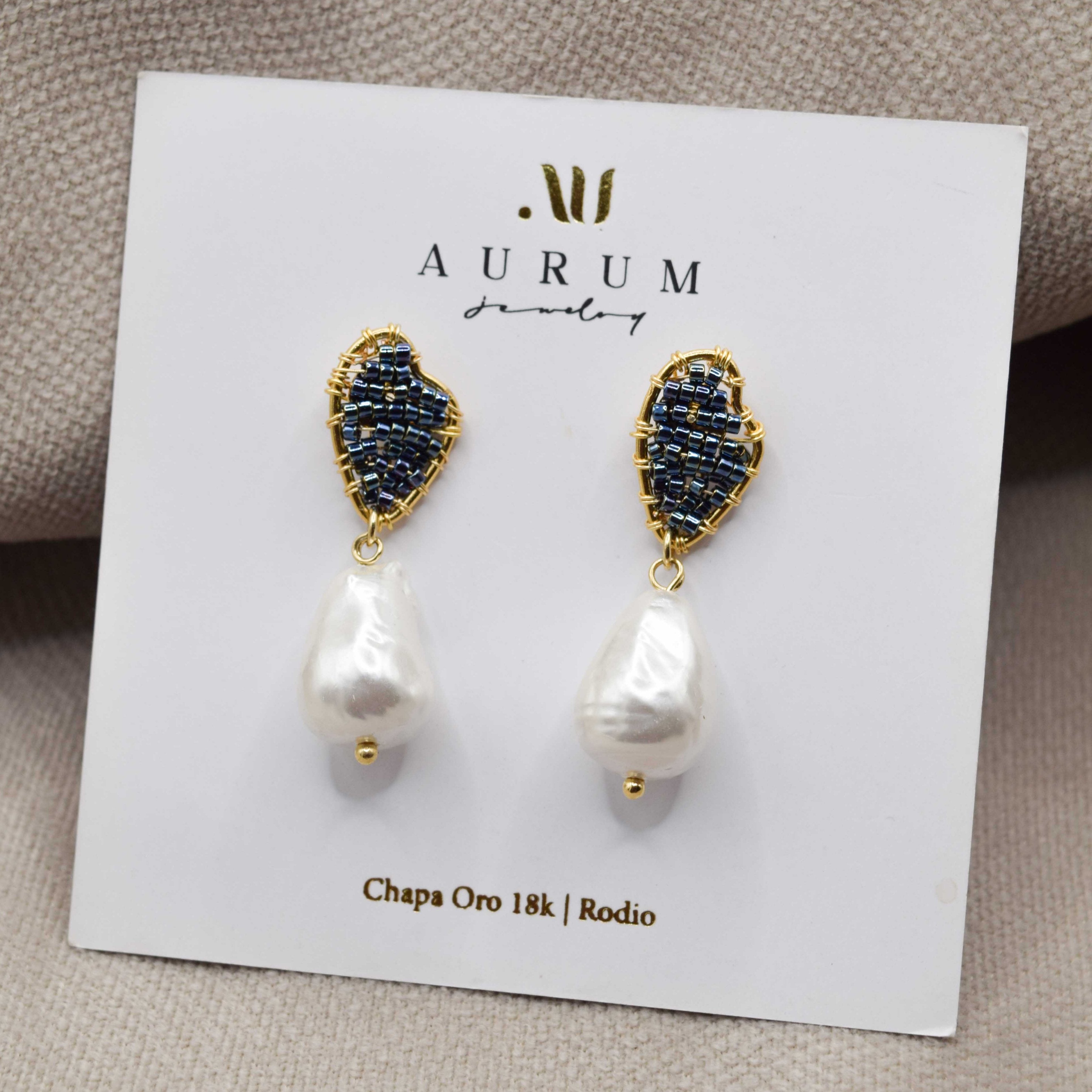 aretes con perlas