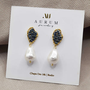 aretes con perlas