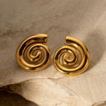 aretes de espiral, aretes caracol, aretes en acero inoxidable, , arete chic, arete de moda, joyeria de moda, accesorios, aretes de acero inoxidable, bisutería, joyeria mexicana