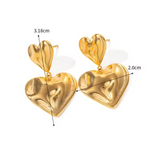 aretes de corazones, aretes de acero inoxidable, arete de moda, accesorios, joyeria de moda, bisutería, joyería mexicana, joyeria, joyeria chic, joyas trendy