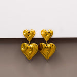 aretes de corazones, aretes de acero inoxidable, arete de moda, accesorios, joyeria de moda, bisutería, joyería mexicana, joyeria, joyeria chic, joyas trendy