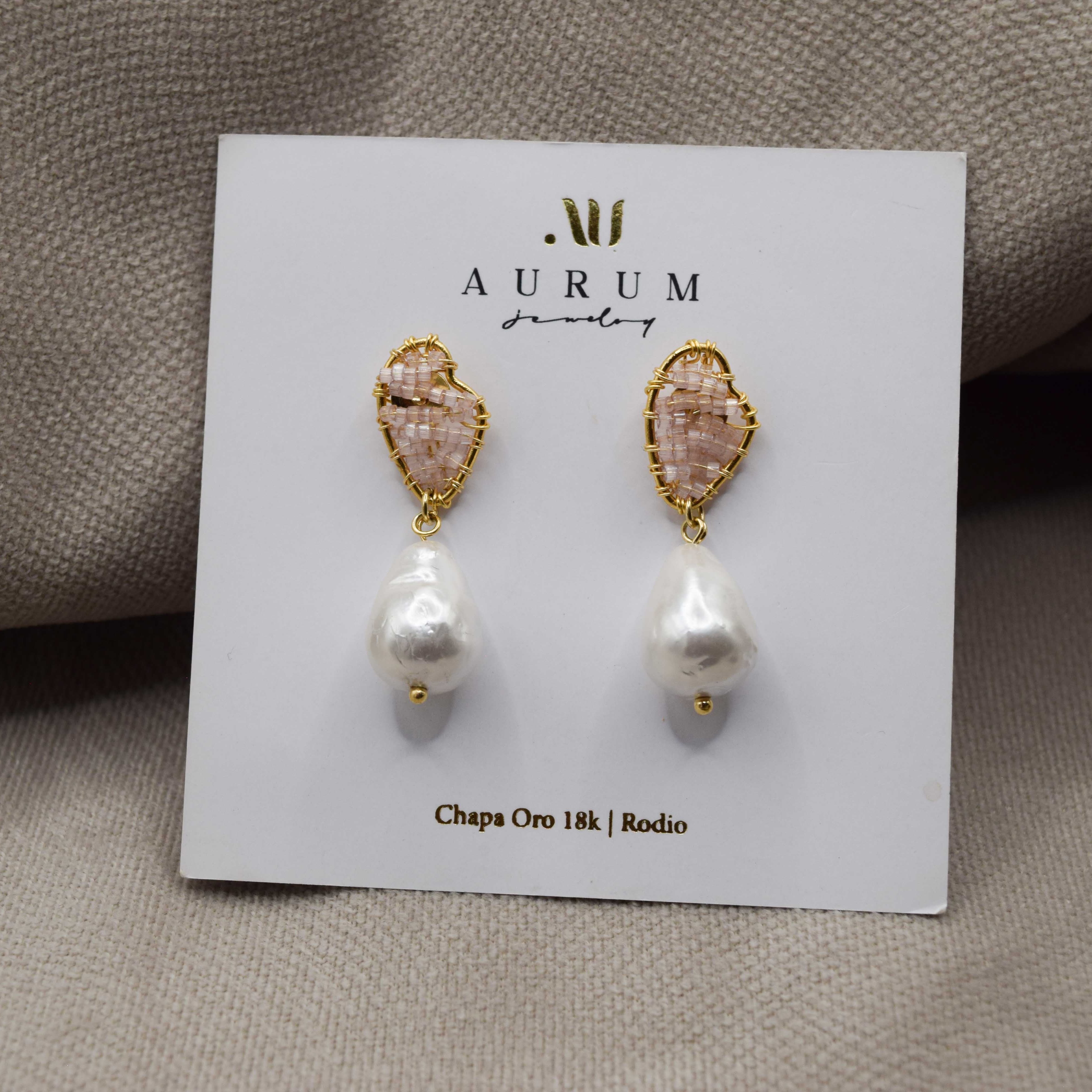 aretes con perlas