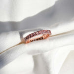 banda con zirconias oro rosado