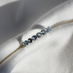 blue zircon ring band sterling silver