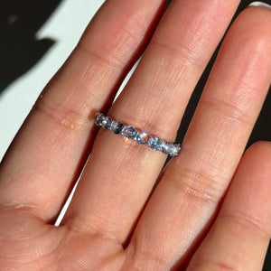 anillo zirconia azul plata 925