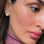 boucles en argent avec perles / aretes con perlas en plata esterlina / broqueles /studs / boucles doreilles, bijoux, joyeria, jewelry st tropez