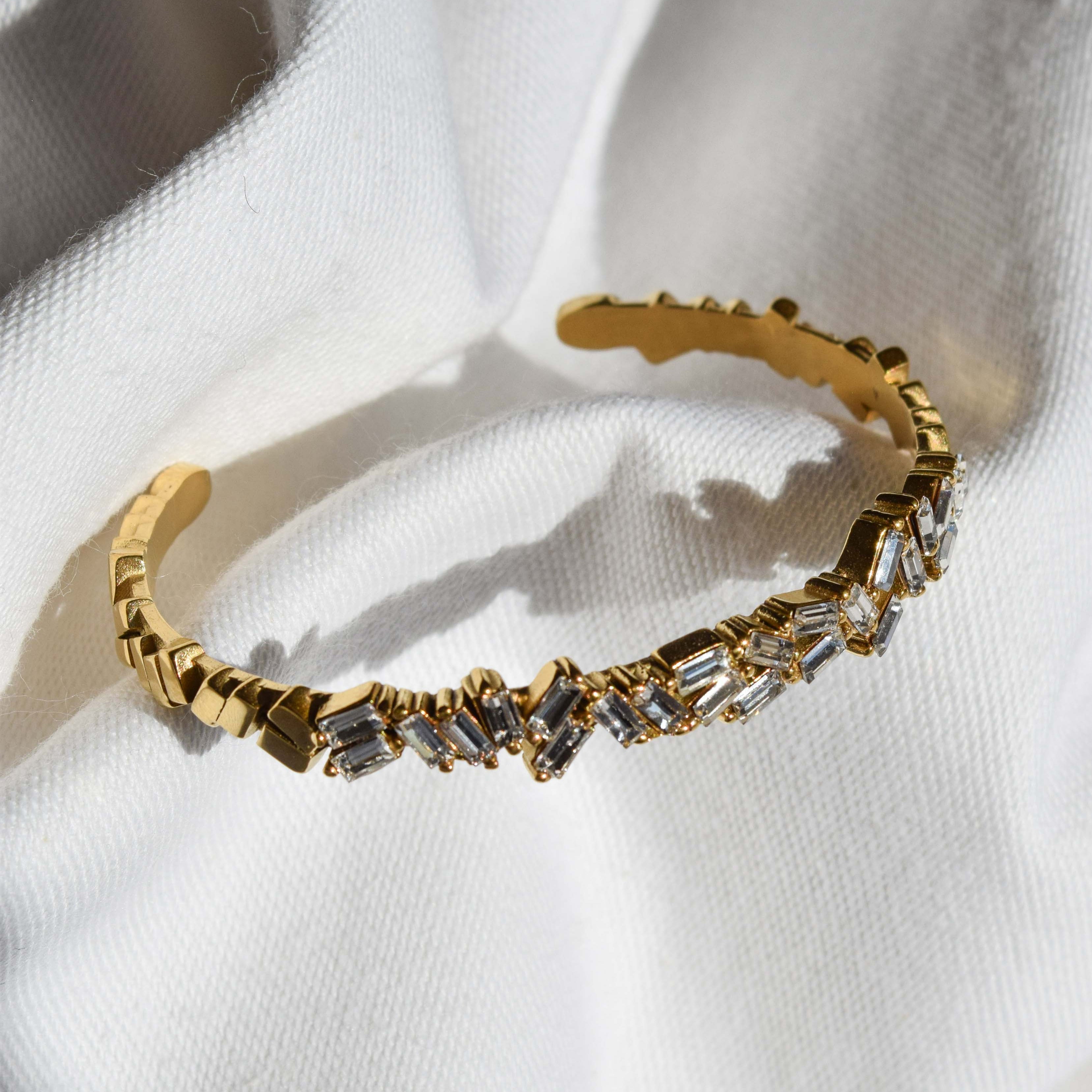 brazalete con zirconias acero inoxidable