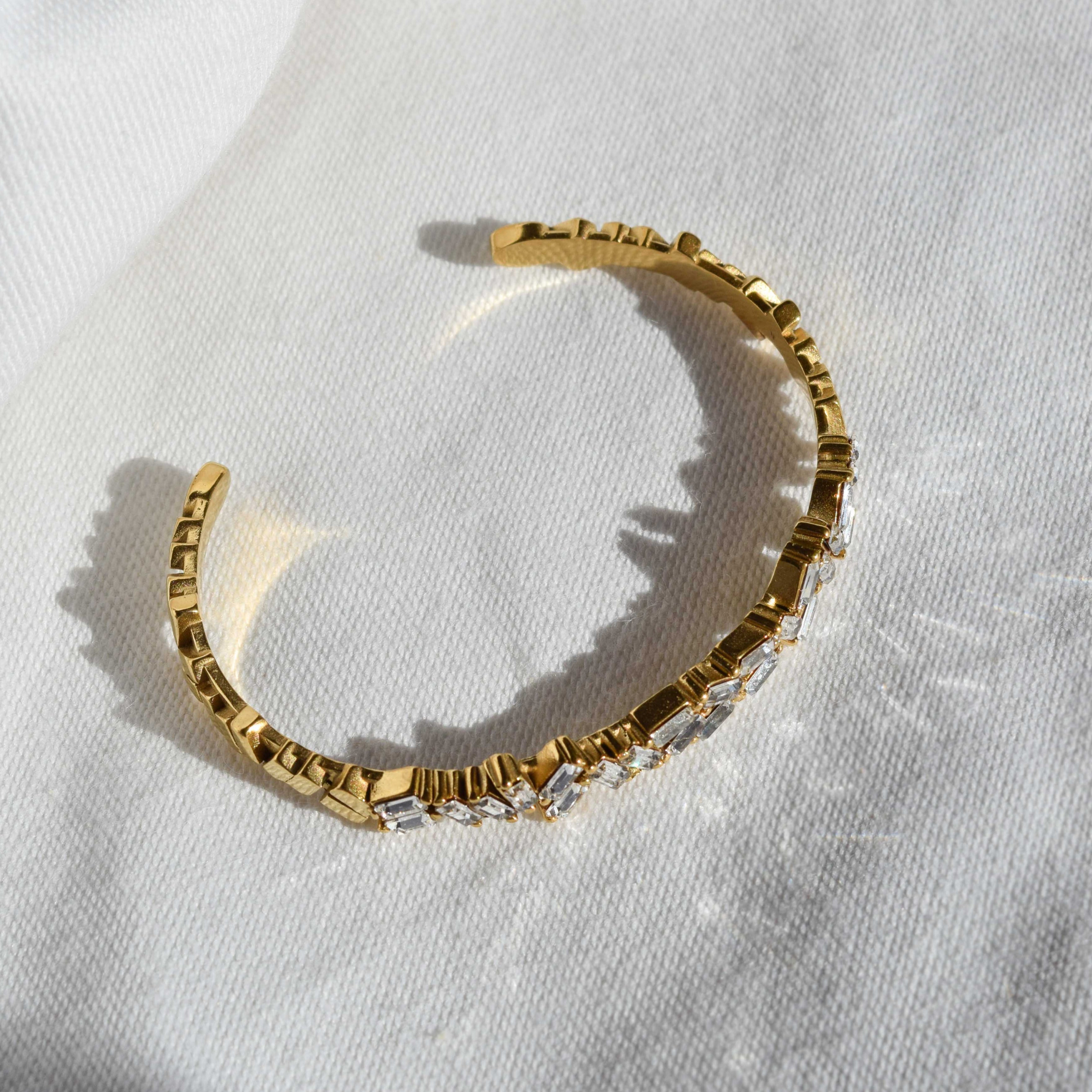 brazalete con zirconias acero inoxidable