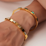brazaletes con cristales en acero inoxidable