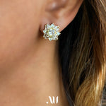 broqueles flor de zirconias, broqueles elegantes,  arete de moda, accesorios, joyeria de moda, bisutería, joyería mexicana, joyeria, joyeria chic, joyas trendy