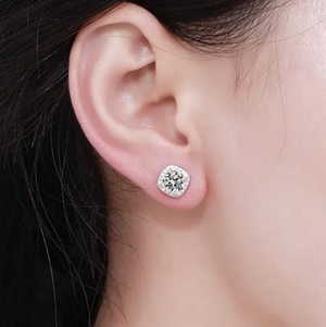 broqueles cushion diamantes moissanitas