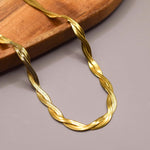cadena flat de serpiente de acero inoxidable, collar de acero inoxidable, cadena torzal acero, joyería de acero inoxidable, joyería, joyería mexicana