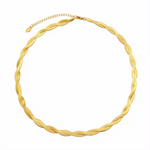 cadena flat de serpiente de acero inoxidable, collar de acero inoxidable, cadena torzal acero, joyería de acero inoxidable, joyería, joyería mexicana