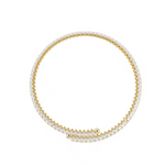 choker flexible de zirconias en baño de oro, joyería, joyería de baño de oro, joyería mexicana 