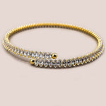 choker flexible de zirconias en baño de oro, joyería, joyería de baño de oro, joyería mexicana 