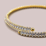 choker flexible de zirconias en baño de oro, joyería, joyería de baño de oro, joyería mexicana 