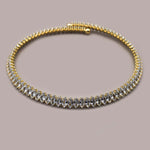choker flexible de zirconias en baño de oro, joyería, joyería de baño de oro, joyería mexicana 