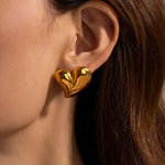 chunky heart earrings chunky heart earrings, arete de corazón chunky, arete de corazón acero inoxidable, arete acero inoxidable, arete de moda, accesorios, joyeria de moda, bisutería, joyería mexicana, joyeria, joyeria chic, joas trendy outfit