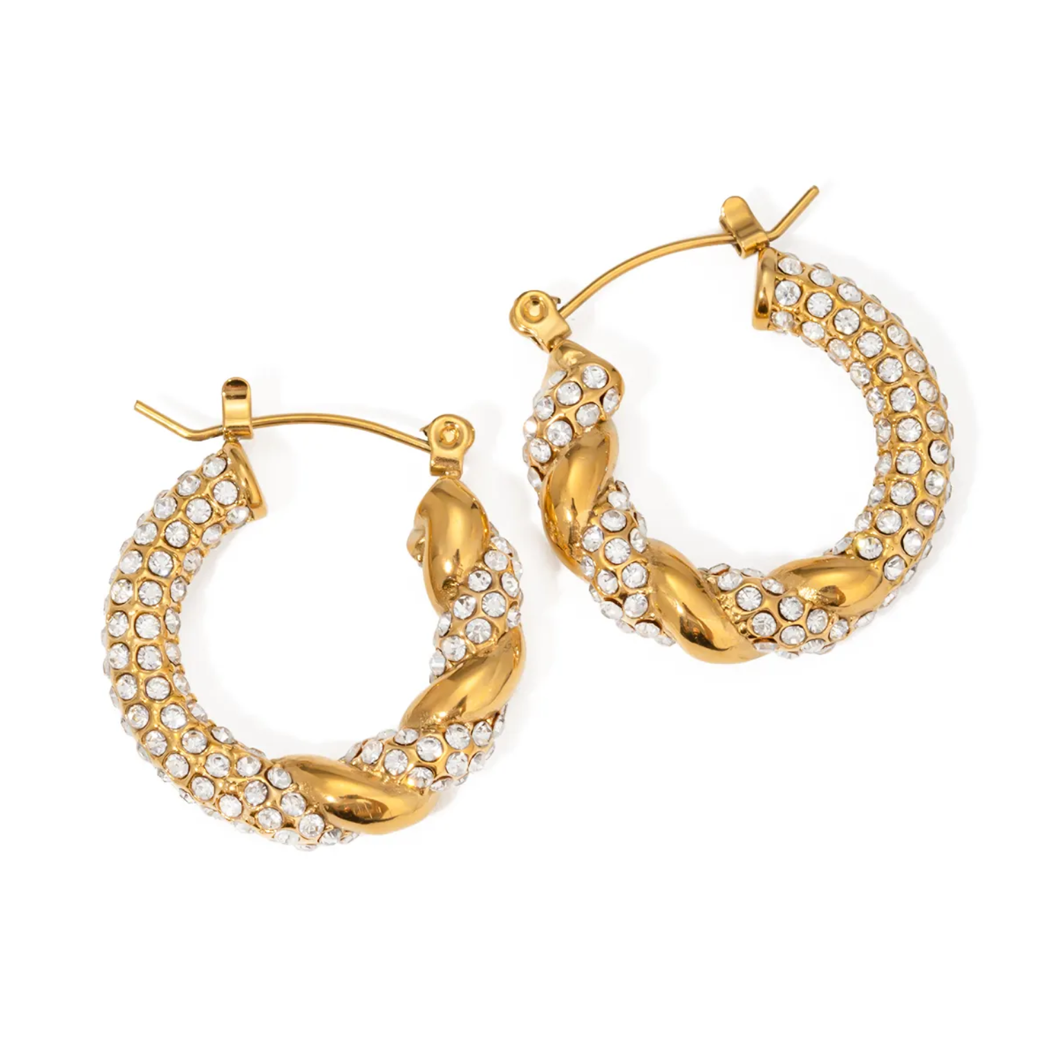 chunky hoops cz stainles steel