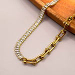 collar cadena link tiffany, collar eslabones, cadena de acero inoxidable, joyería joyería en acero inoxidable