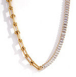 collar cadena link tiffany, collar eslabones, cadena de acero inoxidable, joyería joyería en acero inoxidable