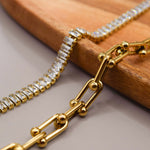 collar cadena link tiffany, collar eslabones, cadena de acero inoxidable, joyería joyería en acero inoxidable