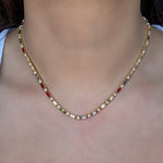 collar choker de zirconias premium de colores, collar de zirconias rainbow, collar de cristales arcoíris, choker armoires, choker rainbow de cristales zirconias, collar de baño de oro 18k, joyería, joyería mexicana