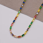collar choker de zirconias premium de colores, collar de zirconias rainbow, collar de cristales arcoíris, choker armoires, choker rainbow de cristales zirconias, collar de baño de oro 18k, joyería, joyería mexicana