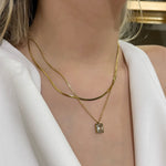 collar doble en acero inoxidable, joyería, joyería mexicana