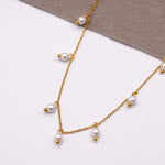 collar mini perlas elaborado en acero inoxidable, joyería, joyería mexicana 