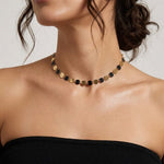 collar sequin lentejuela baño de oro