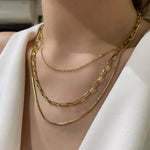 collar triple cadenas multiples, cadena de acero inoxidable, joyería, joyería mexicana, joyería acero inoxidable