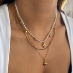collar triple con estrellas