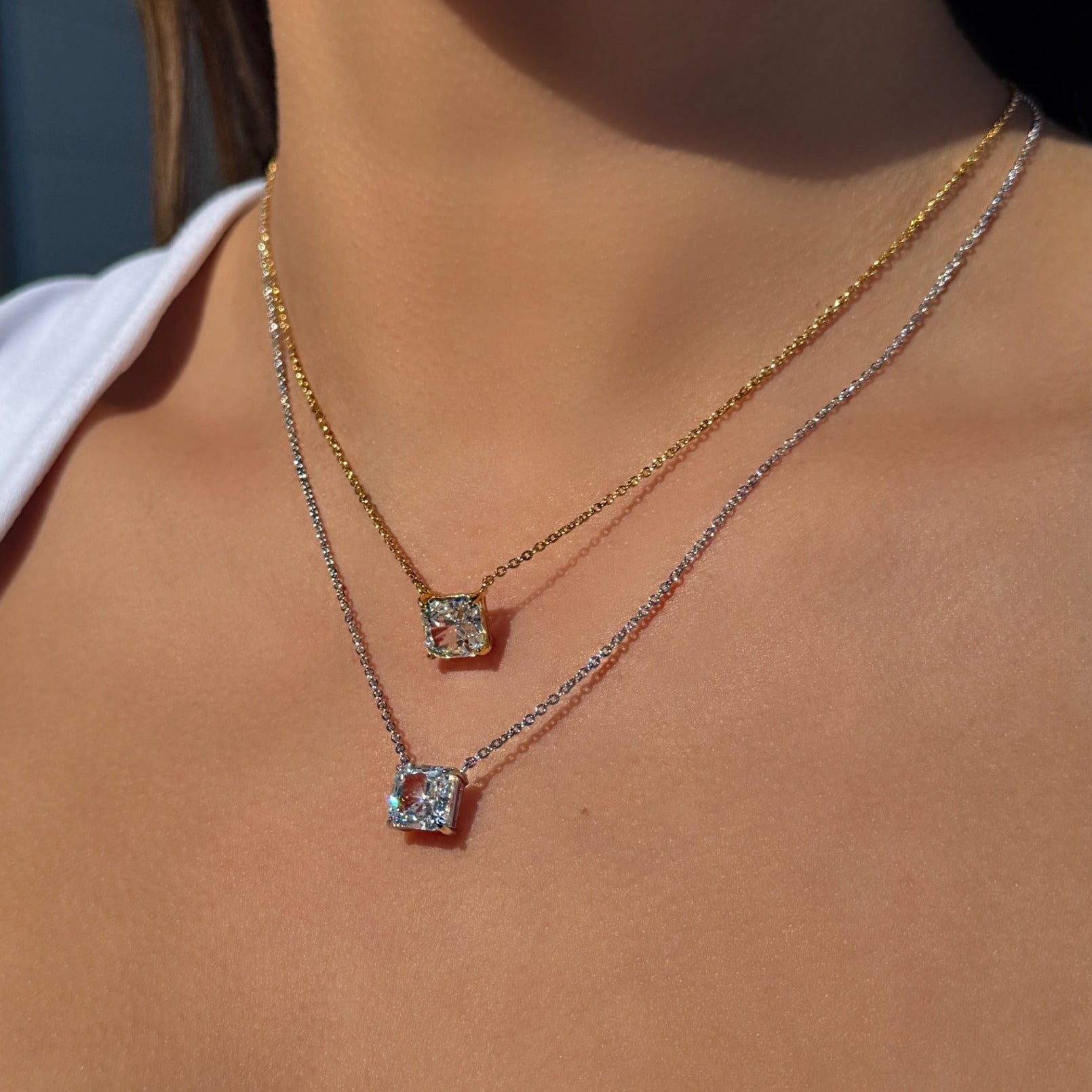 collar plata circonia corte princesa