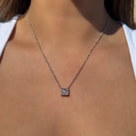 collar zirconia corte princesa plata