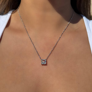 collar zirconia corte princesa plata