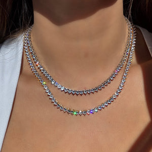 collares tennis dorado con zirconias