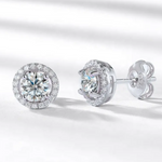 broqueles de diamantes corte cushion redondo, broqueles de moissanita corte cushion redondo, broqueles de boda, broqueles cushion redondo, aretes de moissanita corte cushion redondo, aretes de diamante corte cushion redondo, moissanite studs cushion round cut, diamond studs cushion round cut, studs made in silver, boucles doreille avec de diamant moissanite