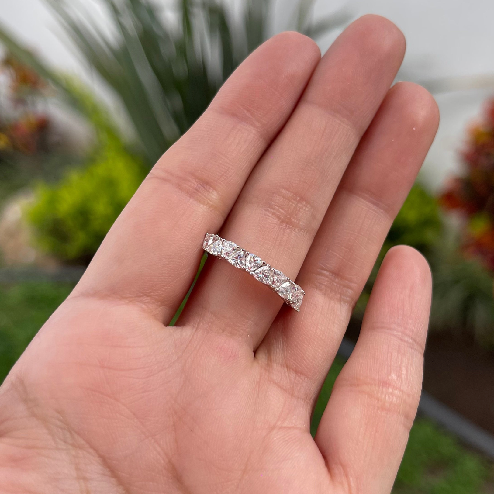 diamante corte trillan / trillan moissanite ring 