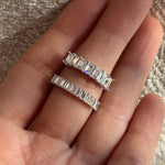 emerald cut band moissnaites diamond diamant bague moissanite moissanita anillo compromiso alianza 