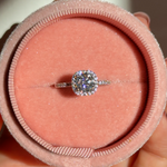 engagement ring diamond moissanite / anillo de compromiso halo moissanitas diamantes / bague fiancelle diamant 