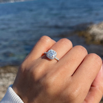 engagement ring diamond moissanite / anillo de compromiso halo moissanitas diamantes / bague fiancelle diamant 
