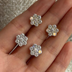 flora diamond earrings / aretes de diamantes moissanitas WEDDING STUDS boucles diamant moissanite
