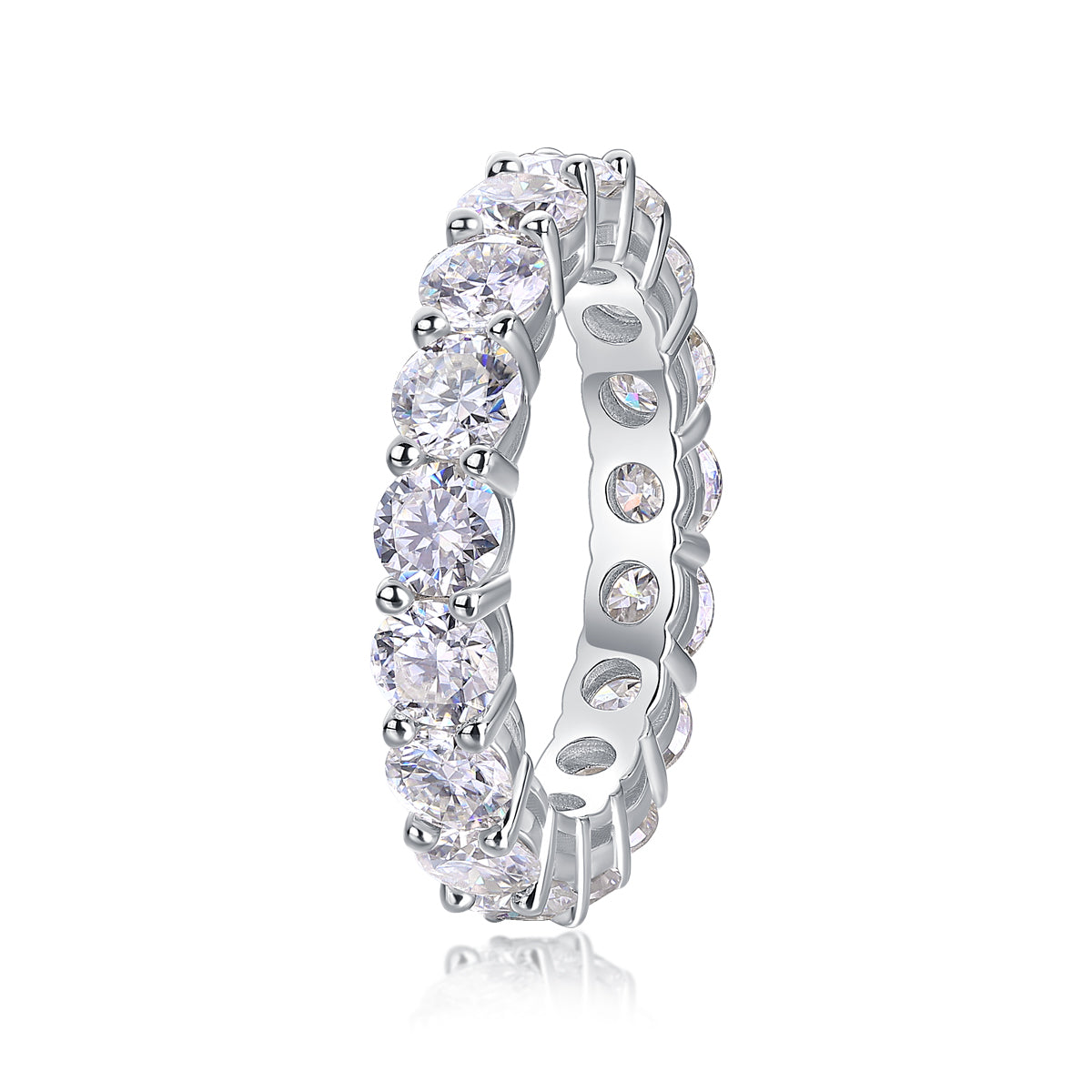 full round wedding band / anillo moissanita /diamond