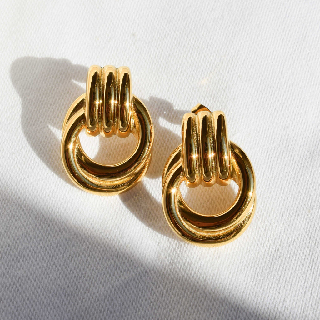 gold knot earrings