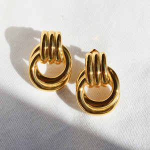 gold knot earrings