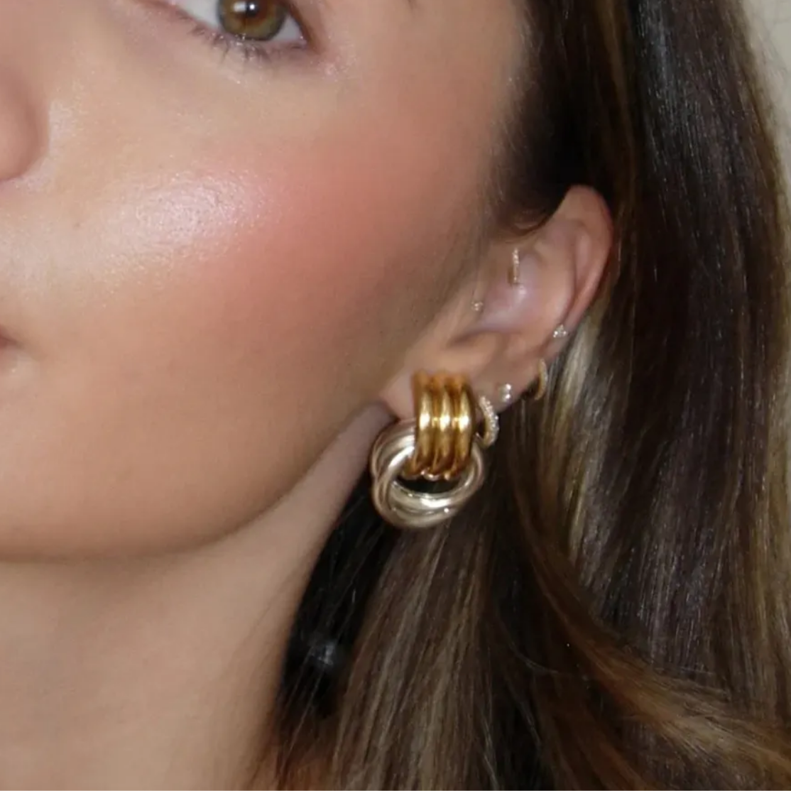 golden knot earrings